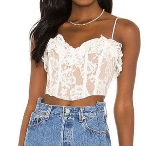 For Love and Lemons Jillian White Lace Corset Top